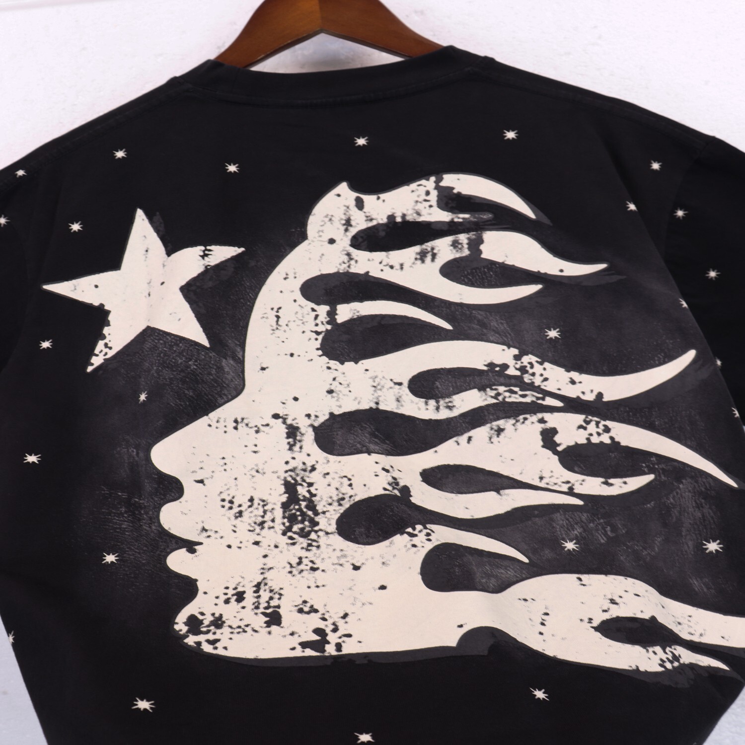 Hell Studios star Gel Sport Logo tee Men’s Cotton Washed Short sleeved T-shirt