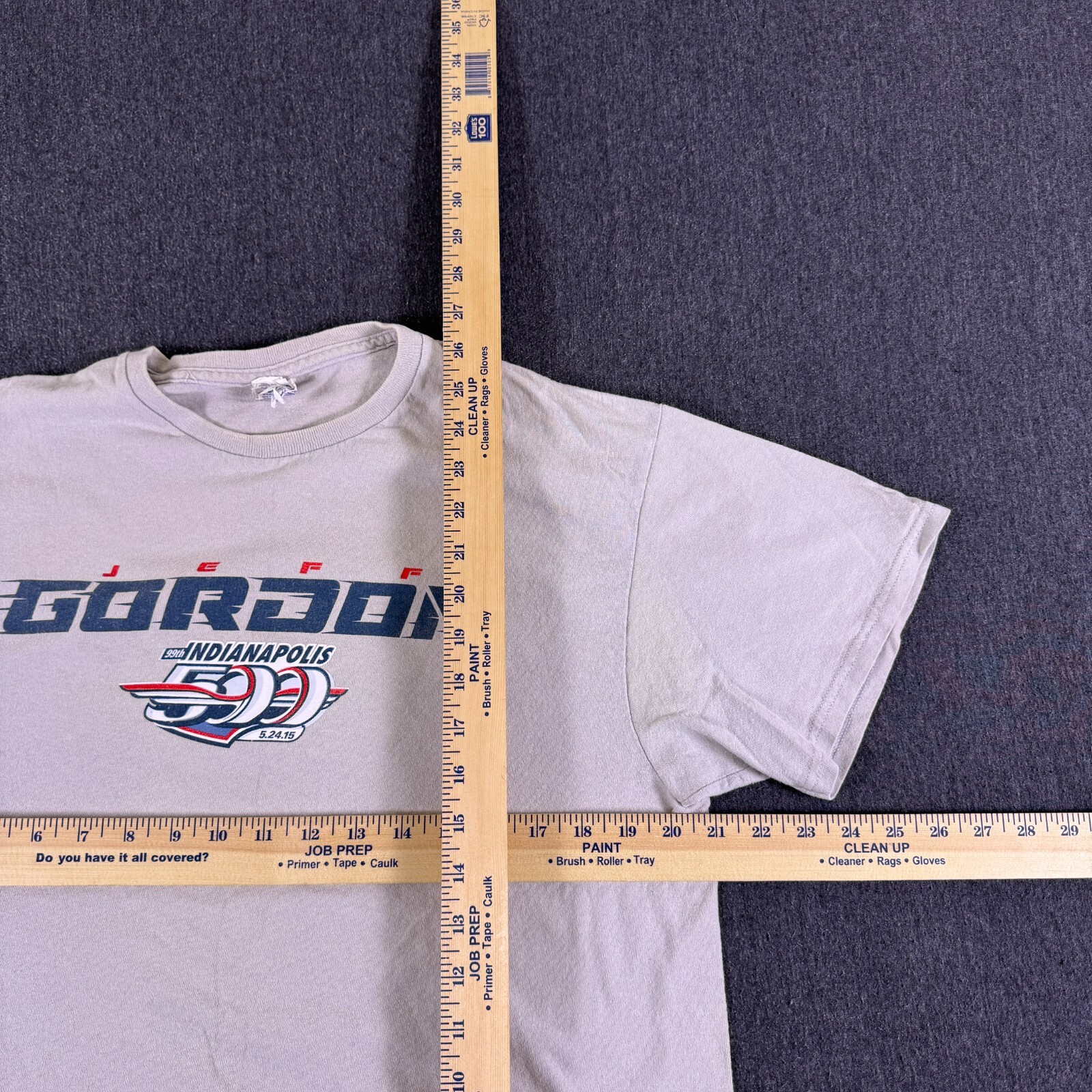 Delta Pro Weight Mens White Jeff Gordon 99th Indianapolis 500 T-Shirt Size Large