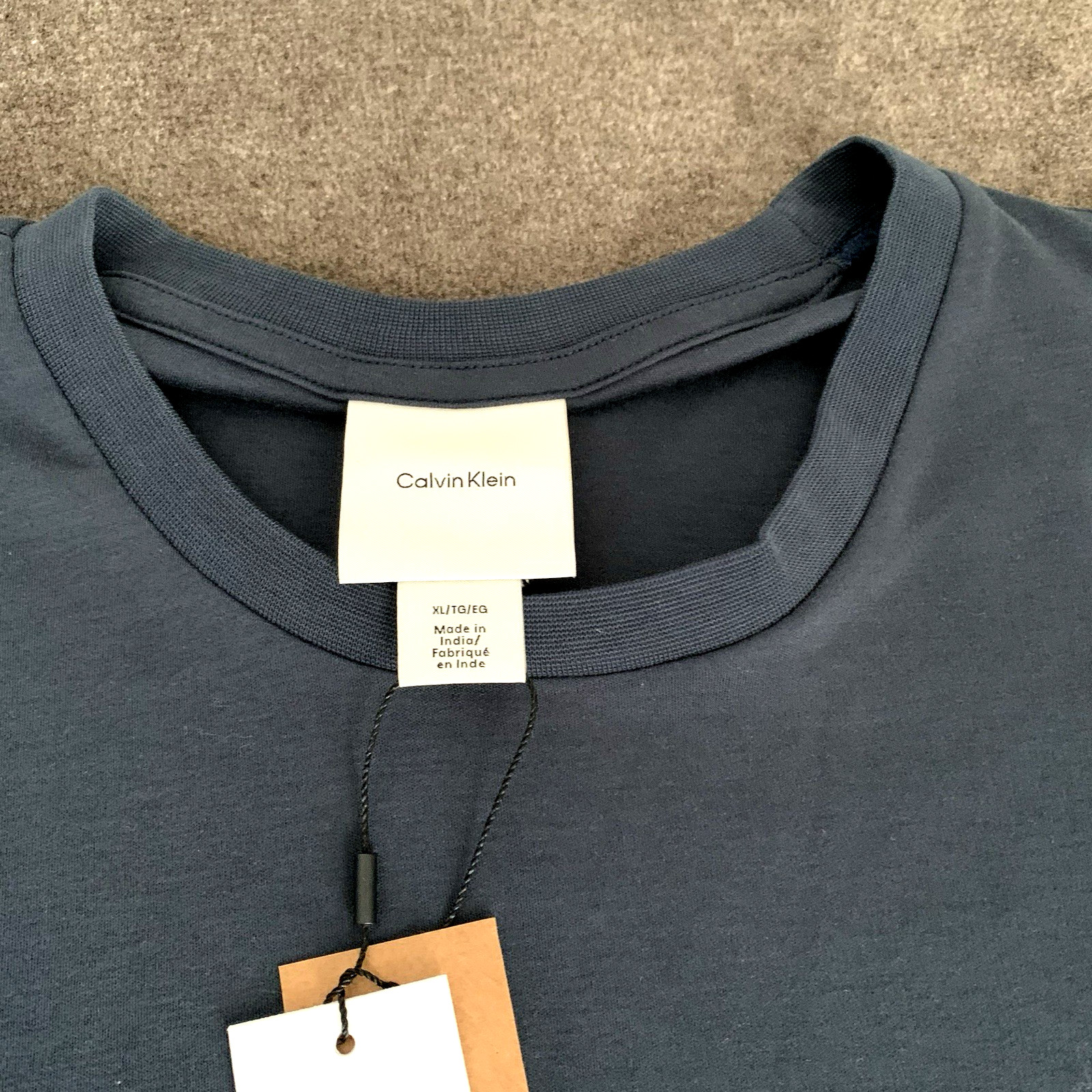 Calvin Klein Mens XL Short-Sleeve Supima Cotton Soft Interlock T-Shirt Ink Blue