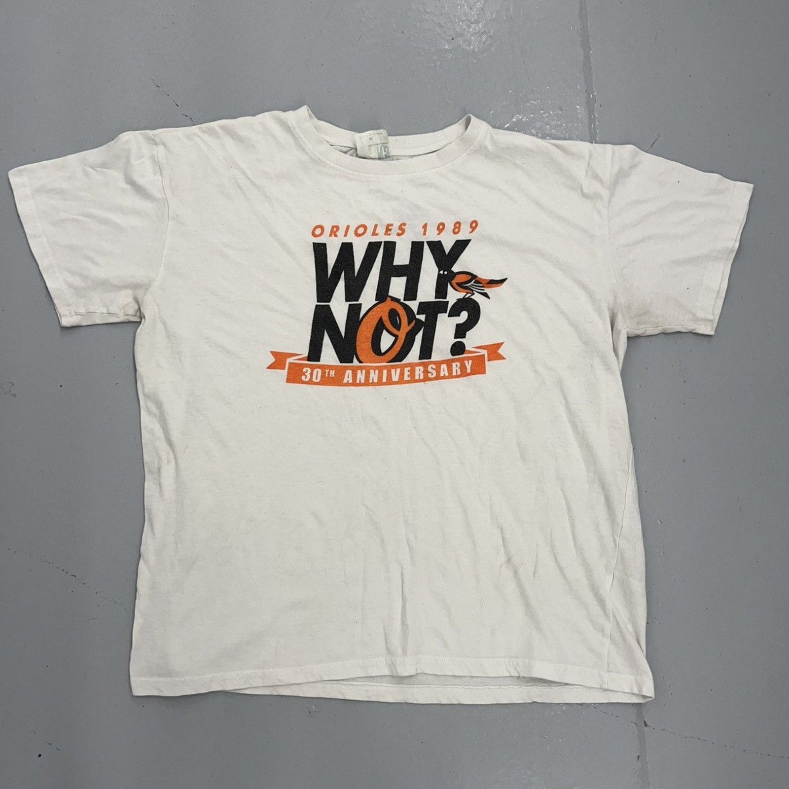 Vintage 1989 Baltimore Orioles White Baseball MLB T-Shirt 1980s