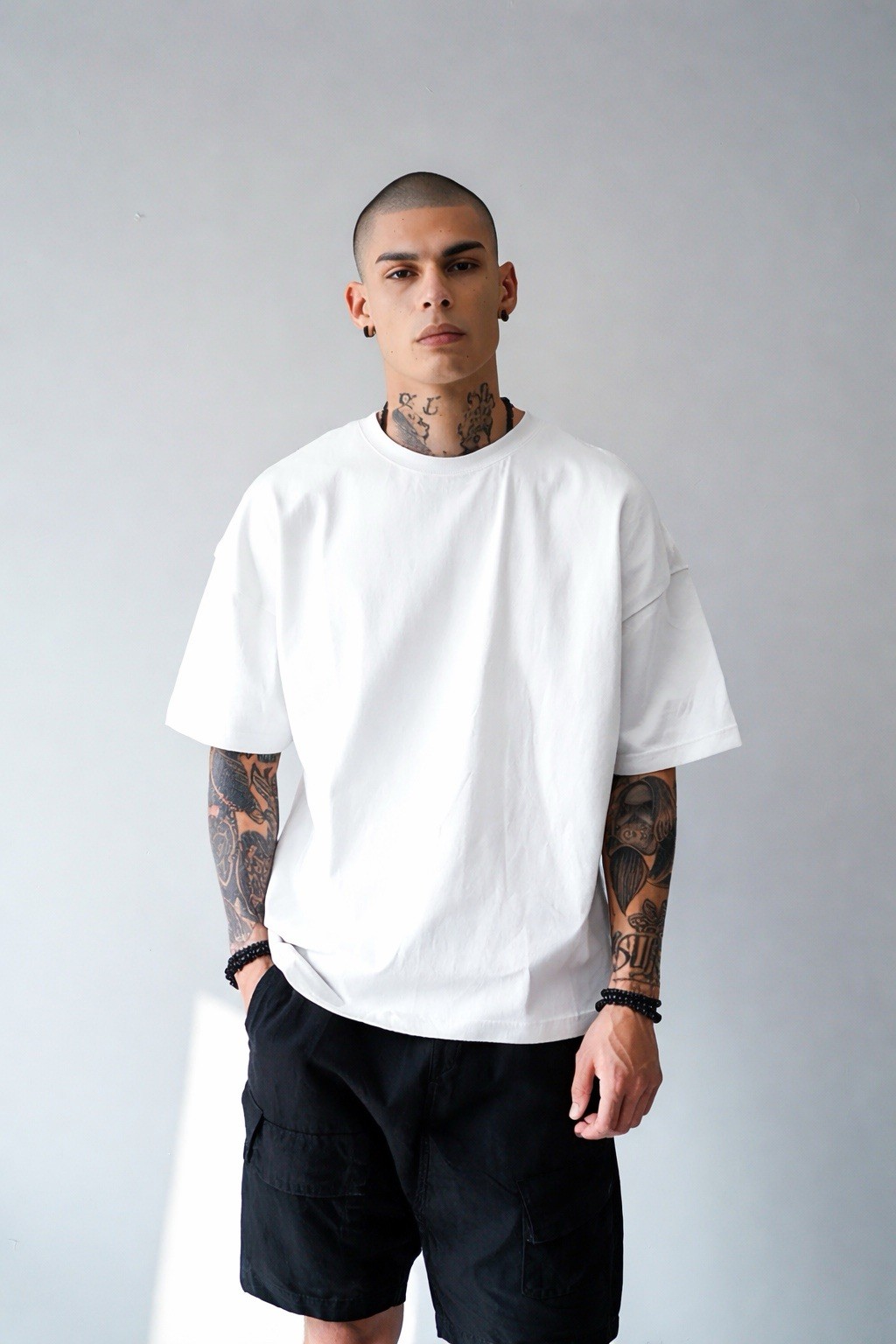 Men’s Heavyweight 100% Cotton White Crew Neck Tee 5-Pack Classic Fit 2XL