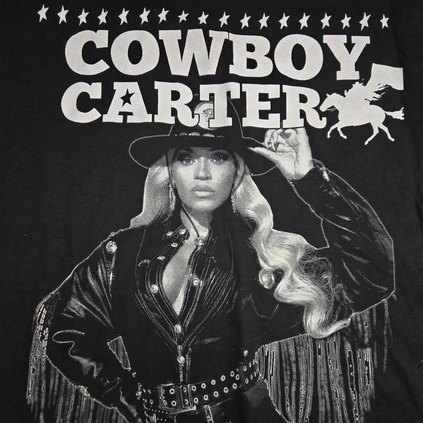 Jerzees Classics Cowboy Carter Black Graphic Men’s 2XL Short Sleeve T-Shirt