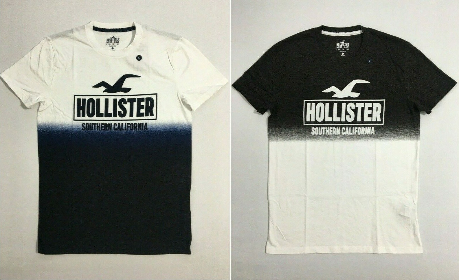 Hollister Men’s Ombre Graphic T-Shirt Crew Neck Logo Tee Size XXS XS S M L New!!