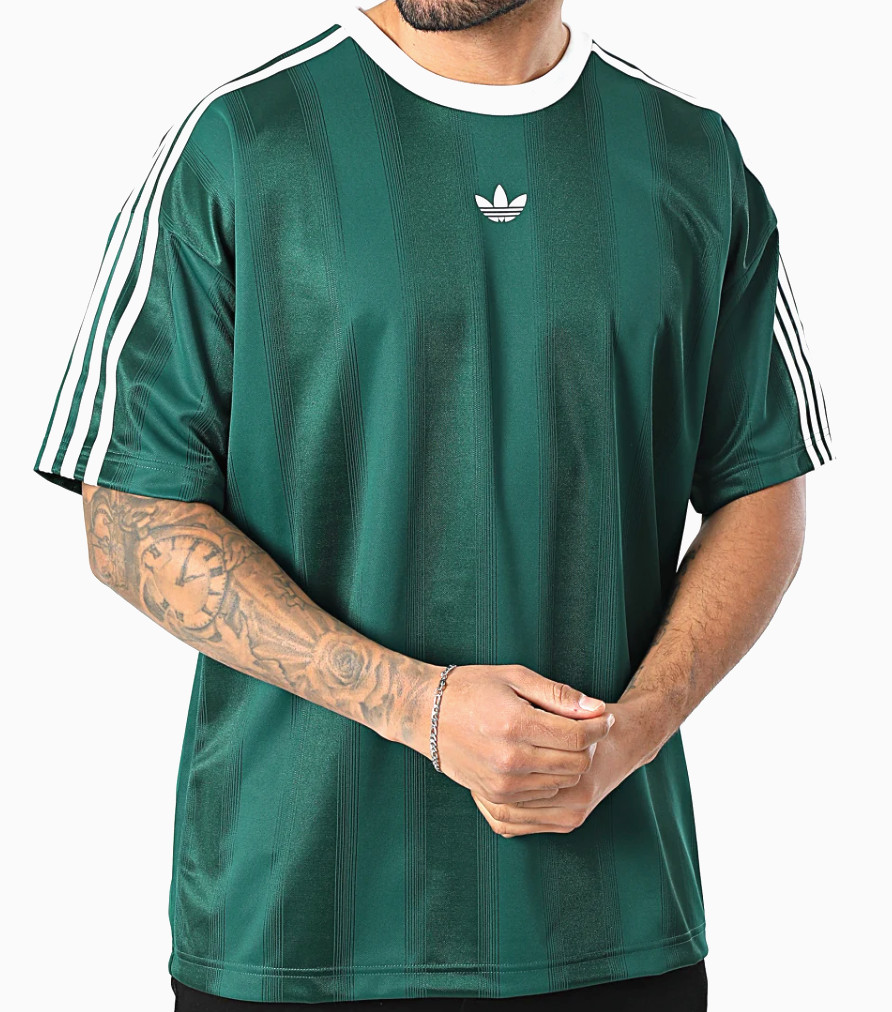 NEW MEN’S ADIDAS ORIGINALS TREFOIL JACQUARD SHIRT ~SIZE MEDIUM #KD5834 GREEN