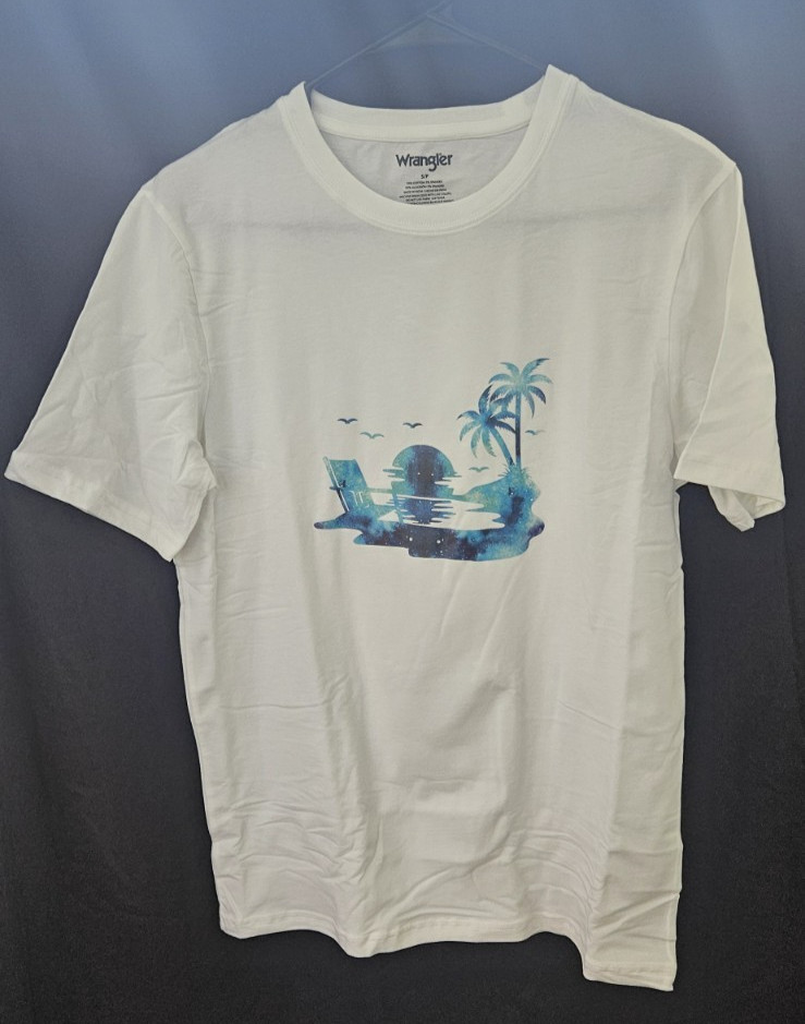 Wrangler Sunset Beach Glow‑in‑the‑Dark Graphic T‑Shirt Men’s Small Cotton Crew