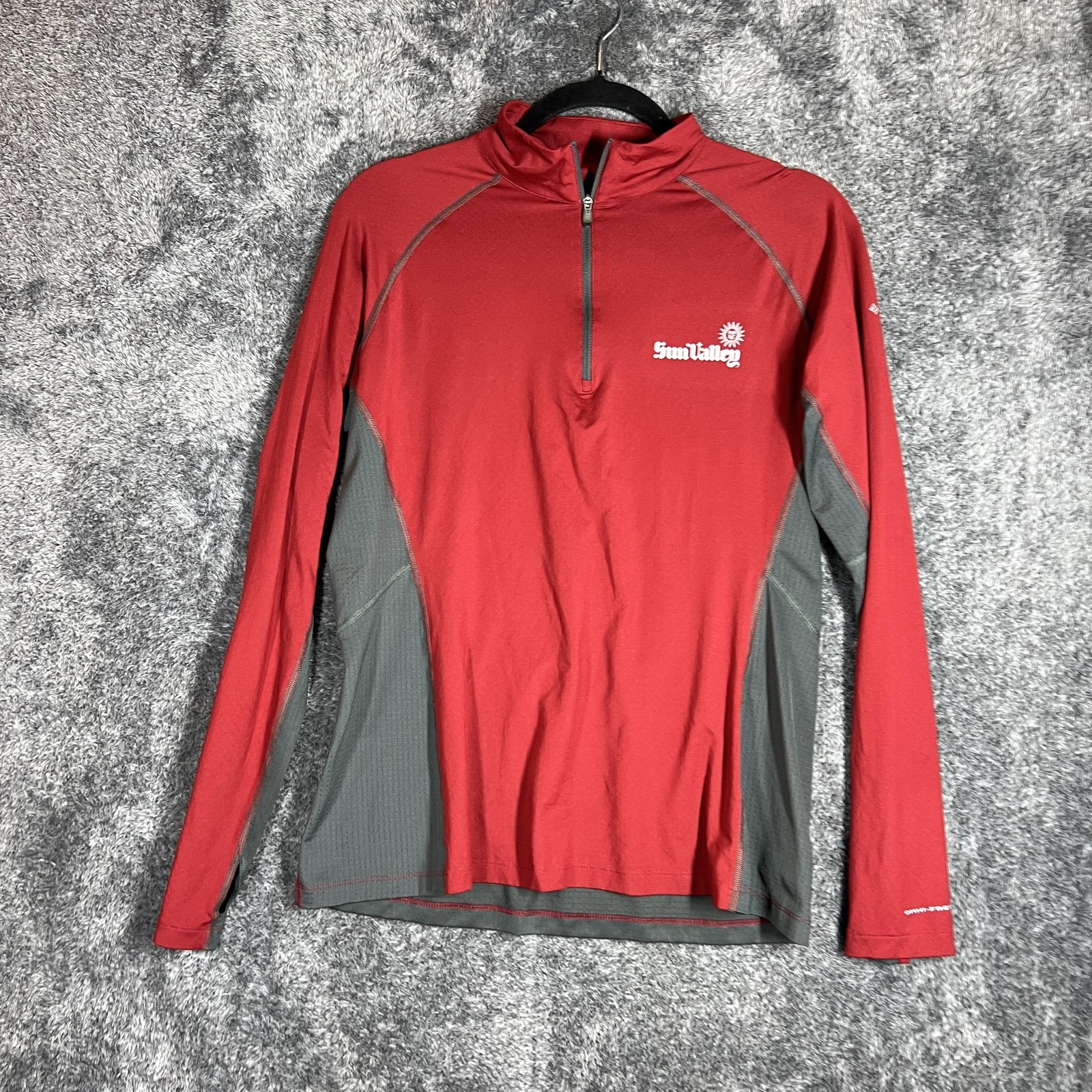 Columbia Sweatshirt Mens L Red 1/4 Zip Omni-Freeze Lightweight Pullover