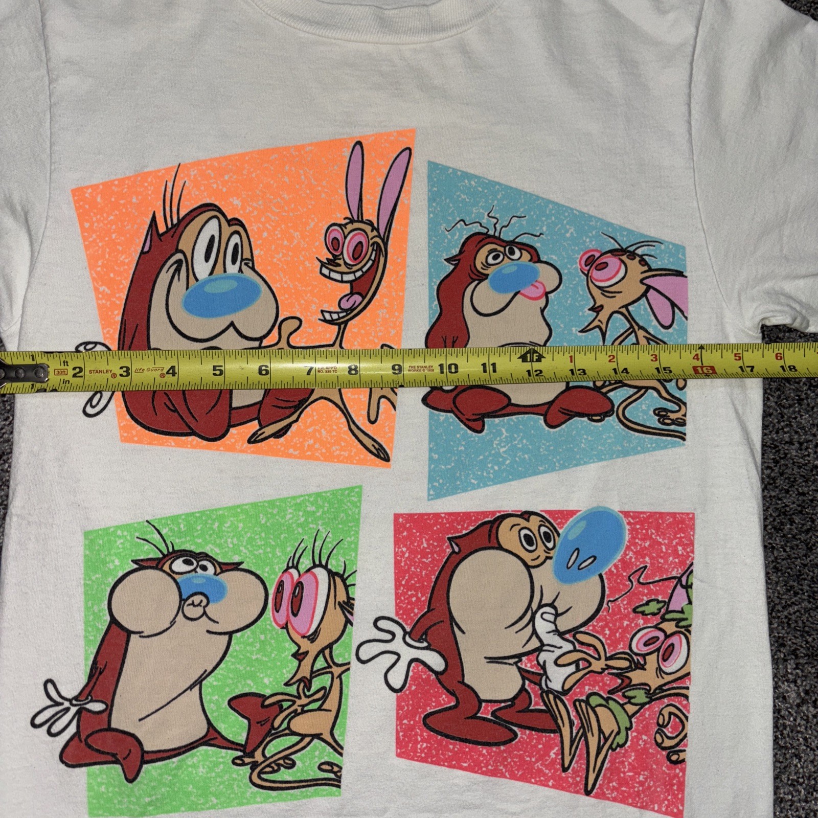 Vintage Ren and Stimpy T-Shirt 1991 Nickelodeon Size Small Changes MTV No Tag