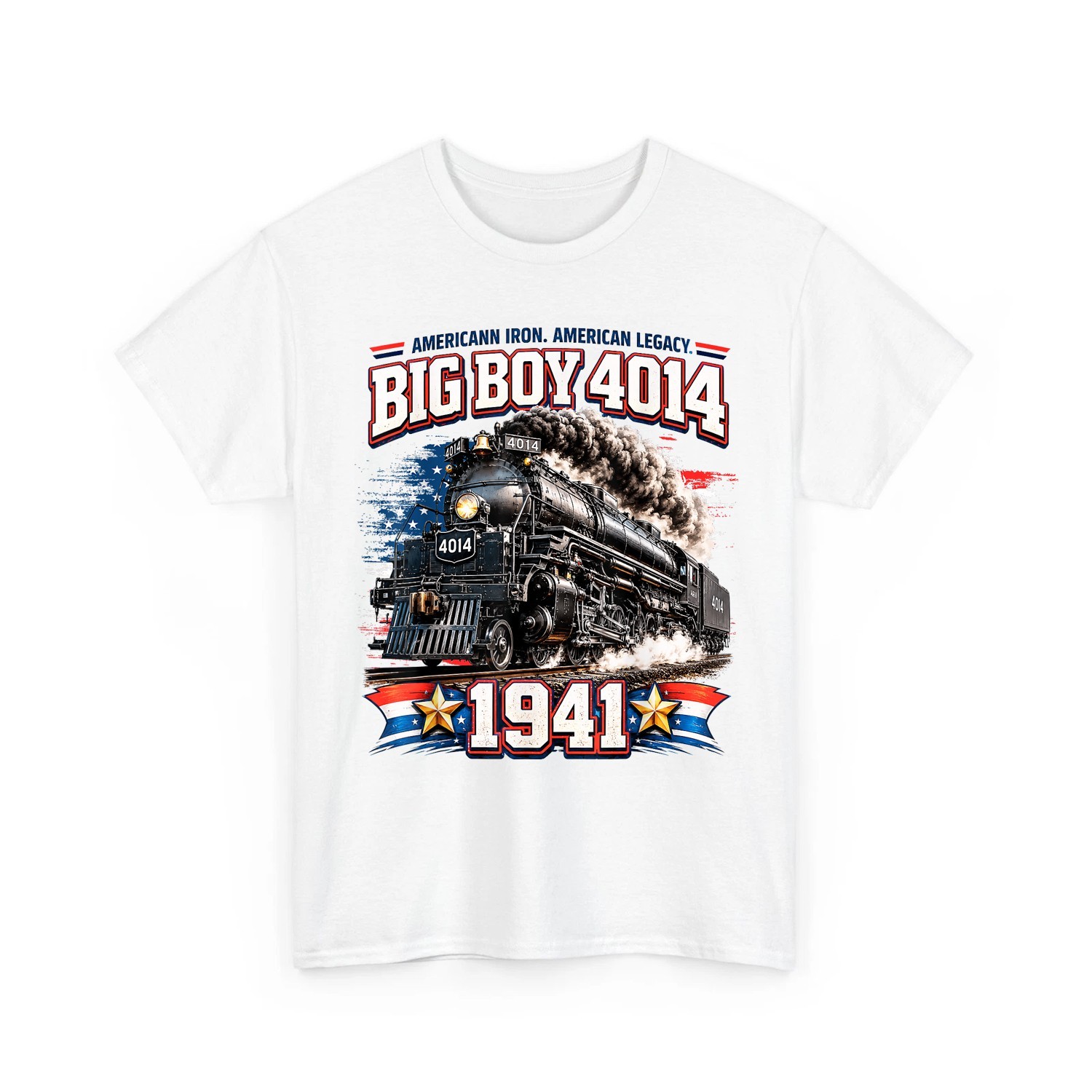 250th Anniversary USA Big Boy 4014 Train Vintage US Flag Unisex T-Shirt