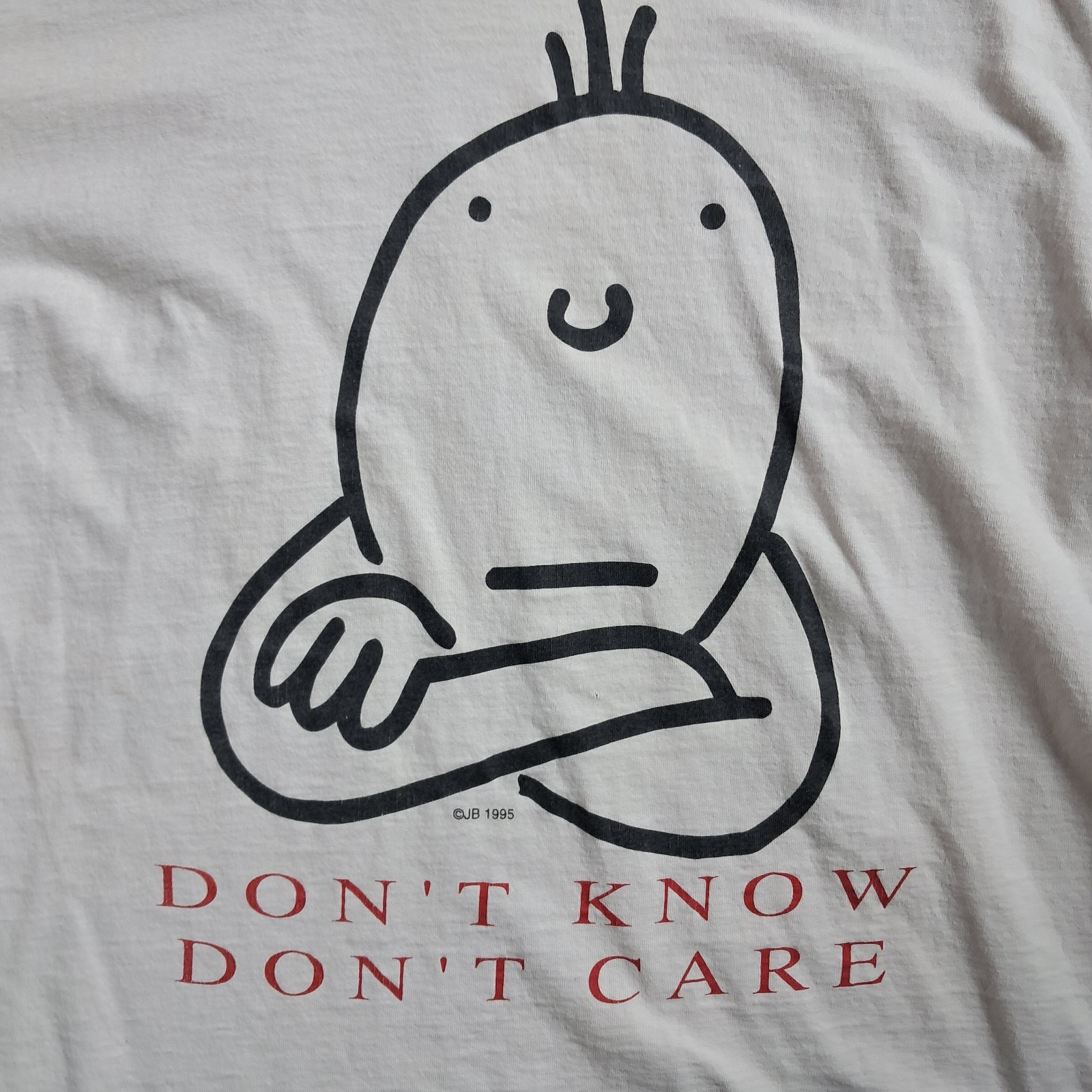 Vintage 1995 Dont Know Dont Care Single Stitch T-Shirt Men’s XL