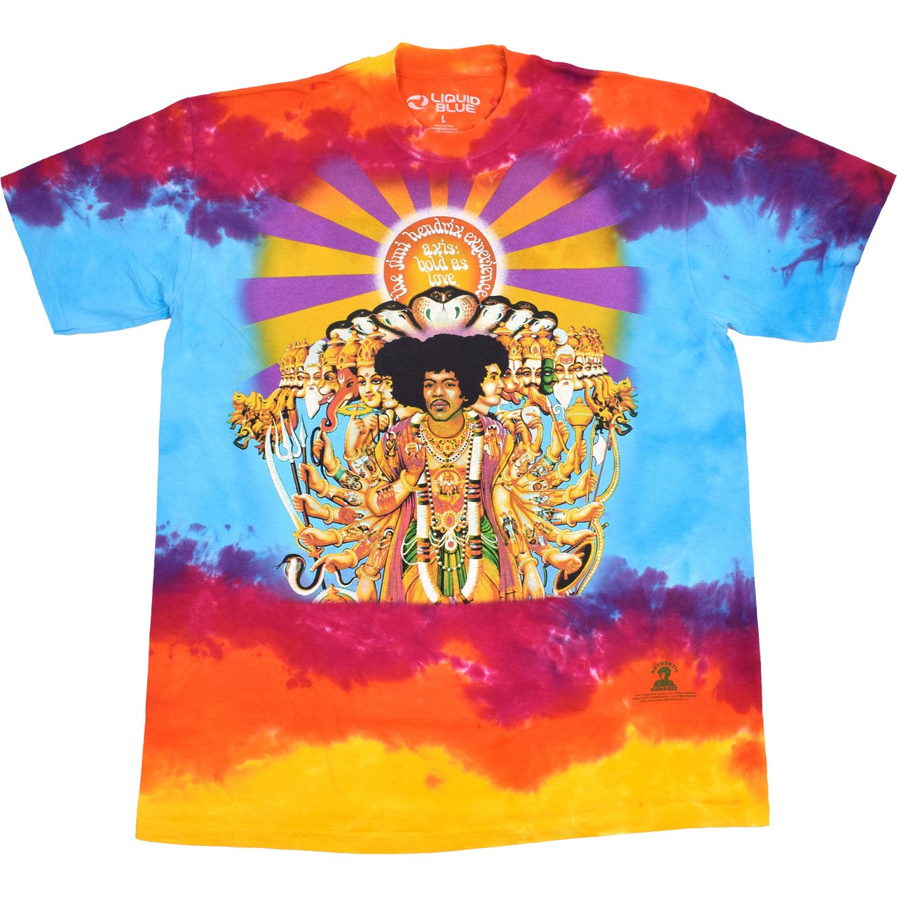 Jimi Hendrix Axis Bold As Love Tie-Dye T-Shirt Liquid Blue