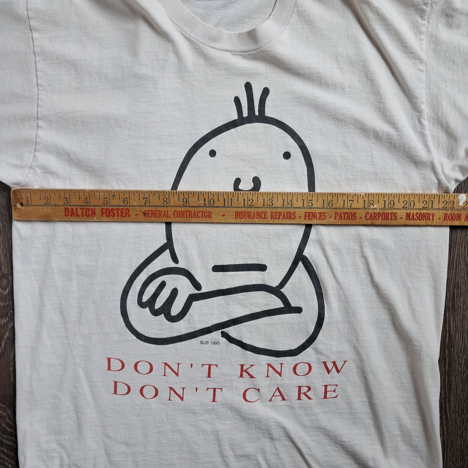 Vintage 1995 Dont Know Dont Care Single Stitch T-Shirt Men’s XL