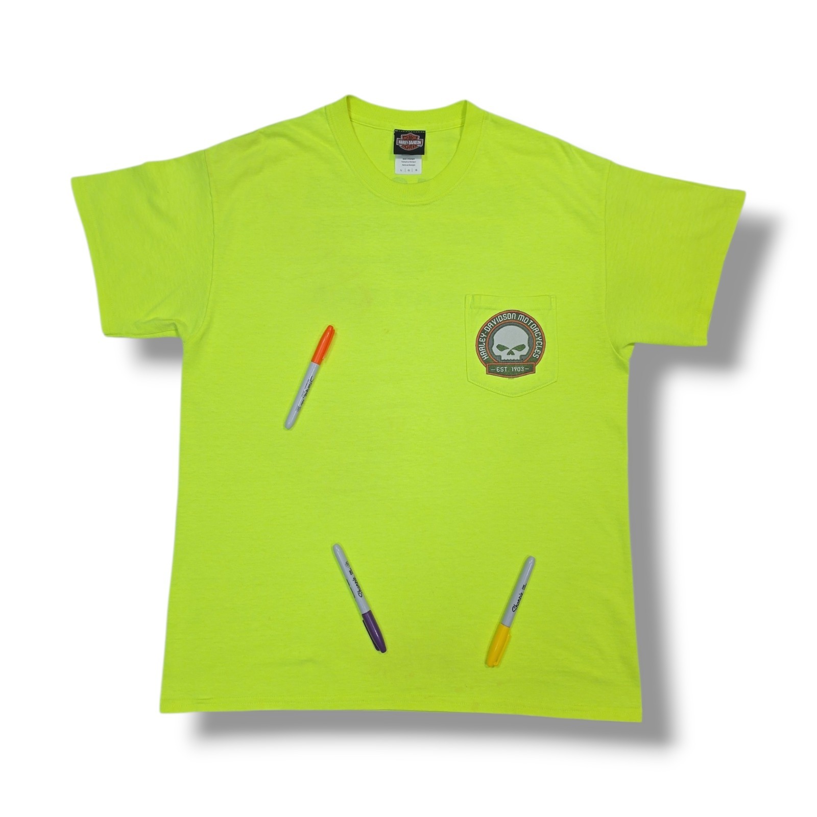 Harley-Davidson Panama City Beach, FL Beach Shack Neon Yellow T-Shirt Men’s L