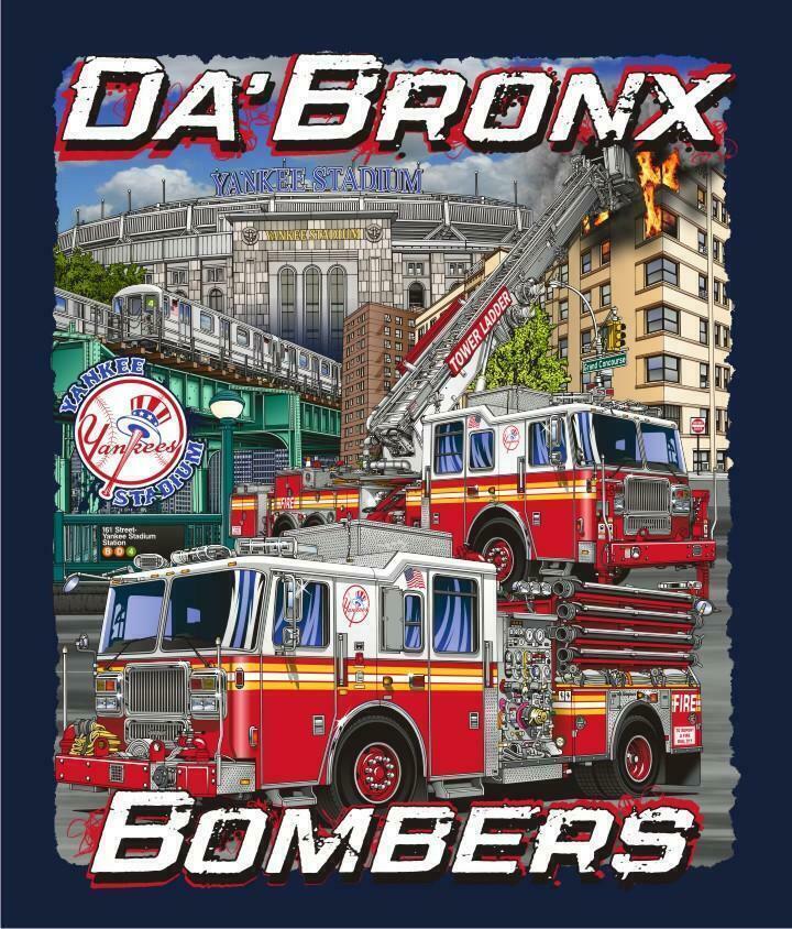 New York City Da’ Bronx Bombers Yankee Navy FDNY NEW Fire Tee ..