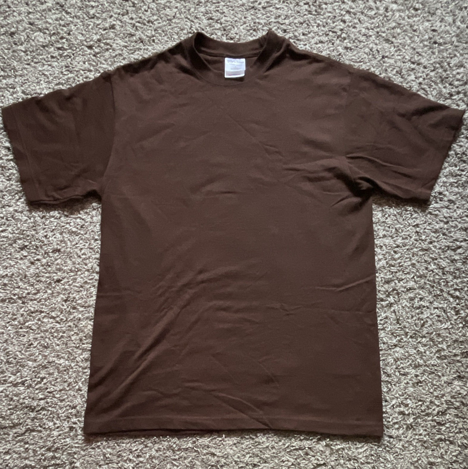 Shaka Wear Super Max Heavy Men’s Brown Solid Cotton Knit Crew Neck Tee L