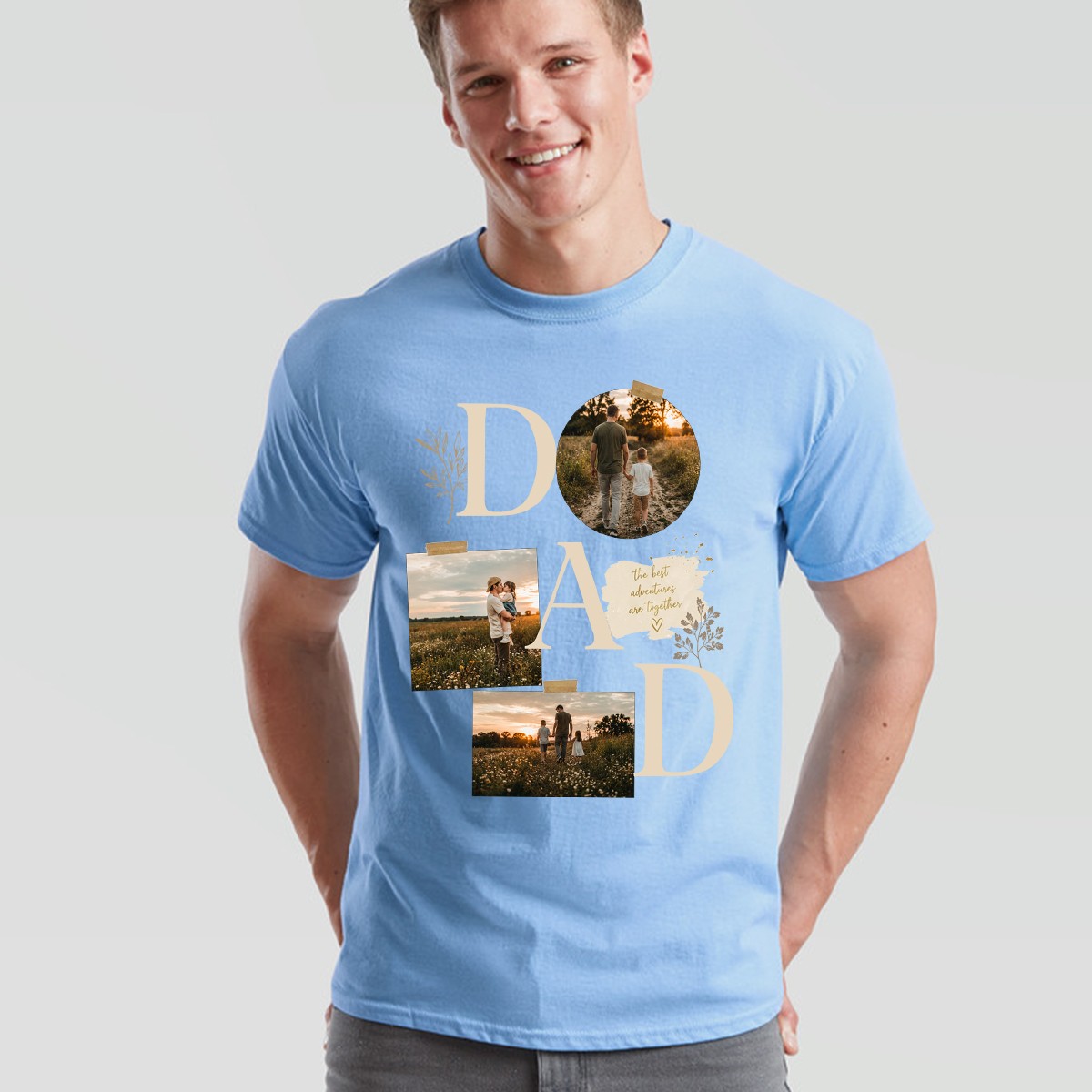 Personalised Mens T Shirt Custom Add Your Photo Text Front Back Print Tee