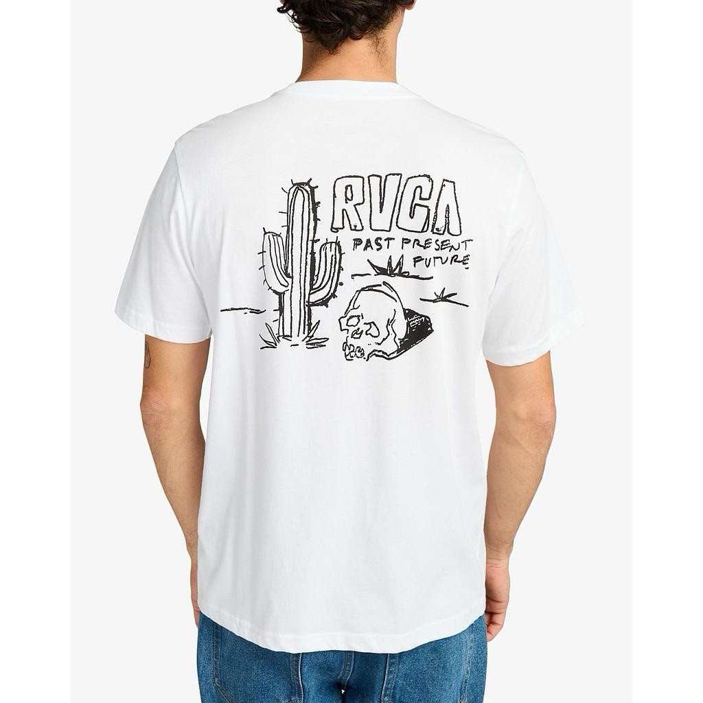RVCA Men’s Death Valley T-Shirt Short Sleeves Regular Fit In White Size L