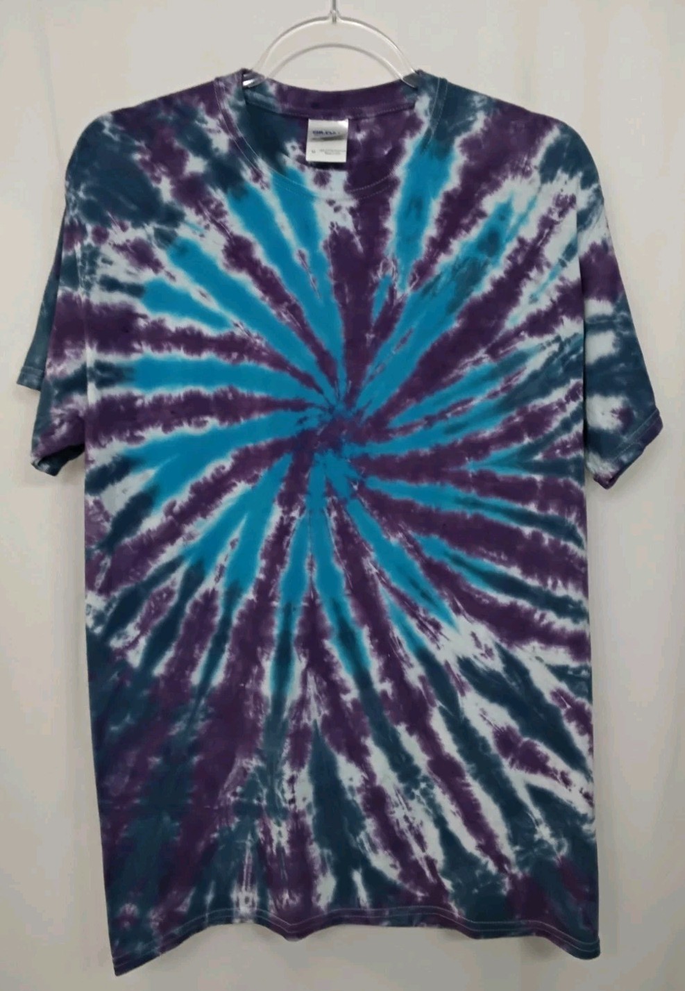 New Tie Dye Mens T-Shirt Purple Blue Adult Medium Multicolor Summer Swirl Spiral
