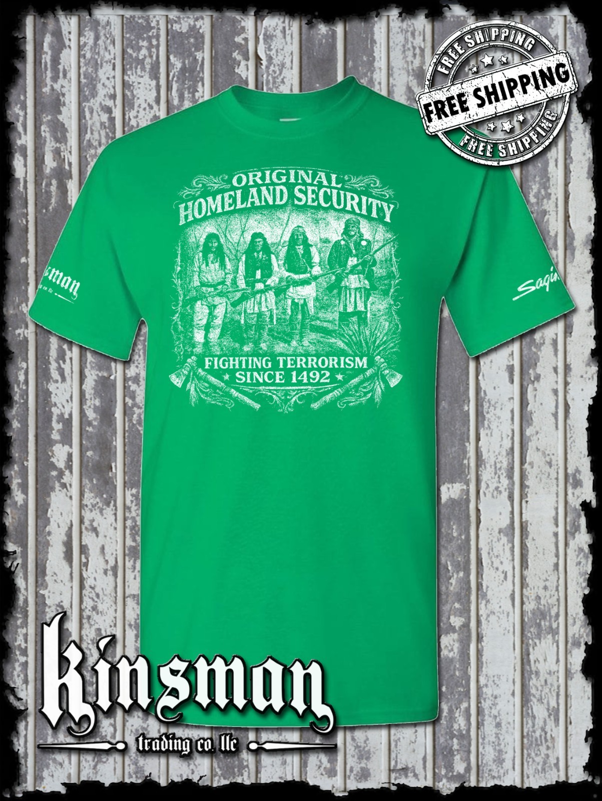 Fighting Terrorism Since 1492 Homeland Security T-Shirt Native American Indian
