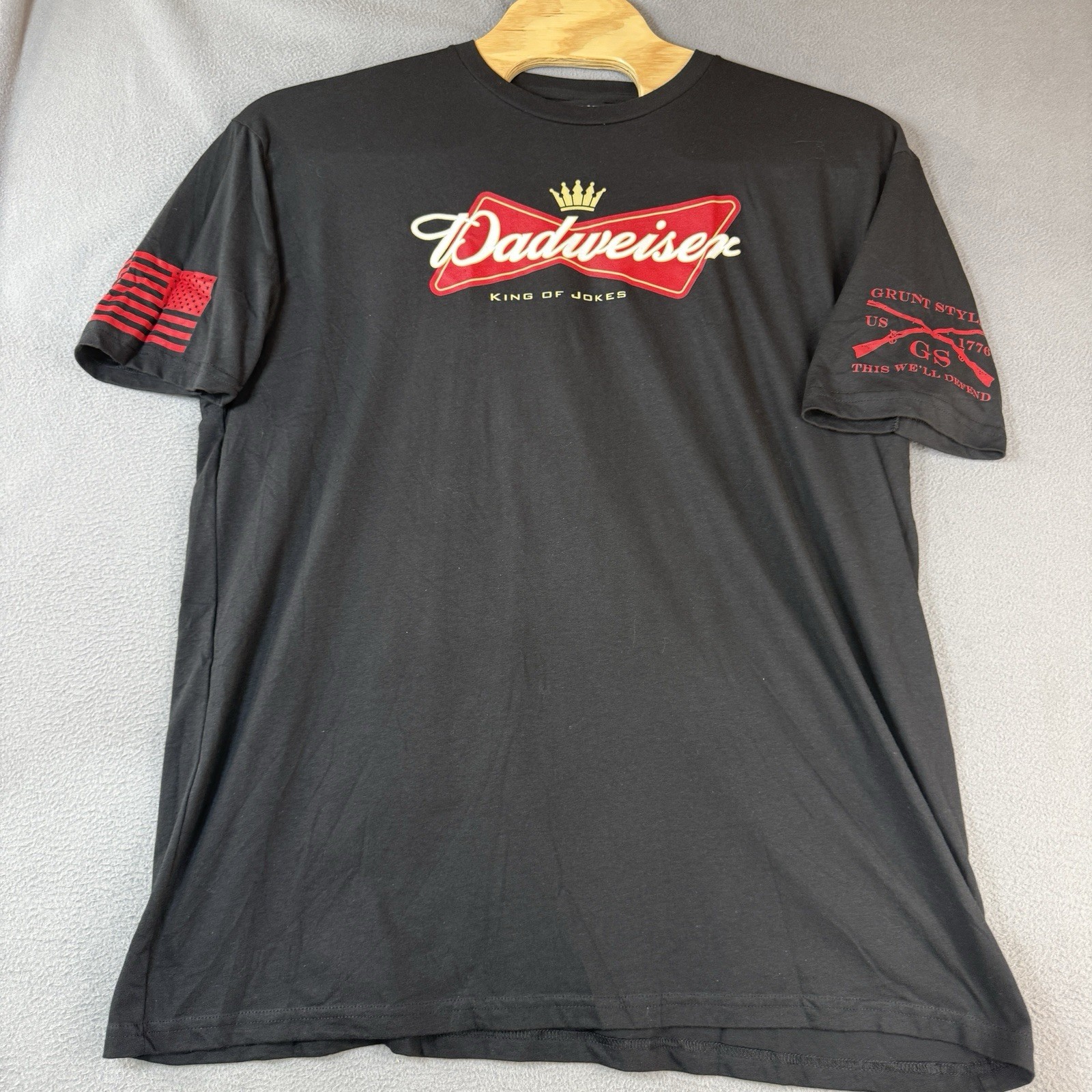 Grunt Style T-Shirt ‘Dadweiser’ Mens 3XL Black Cotton Blend Fathers Day Gift