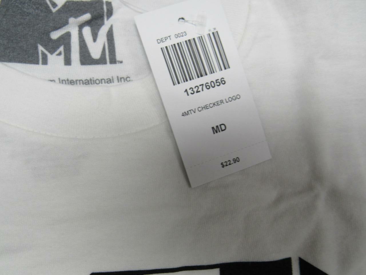 New MTV Music Television Mens S-M-L-XL-2XL-3XL White 90’s Style Shirt $22
