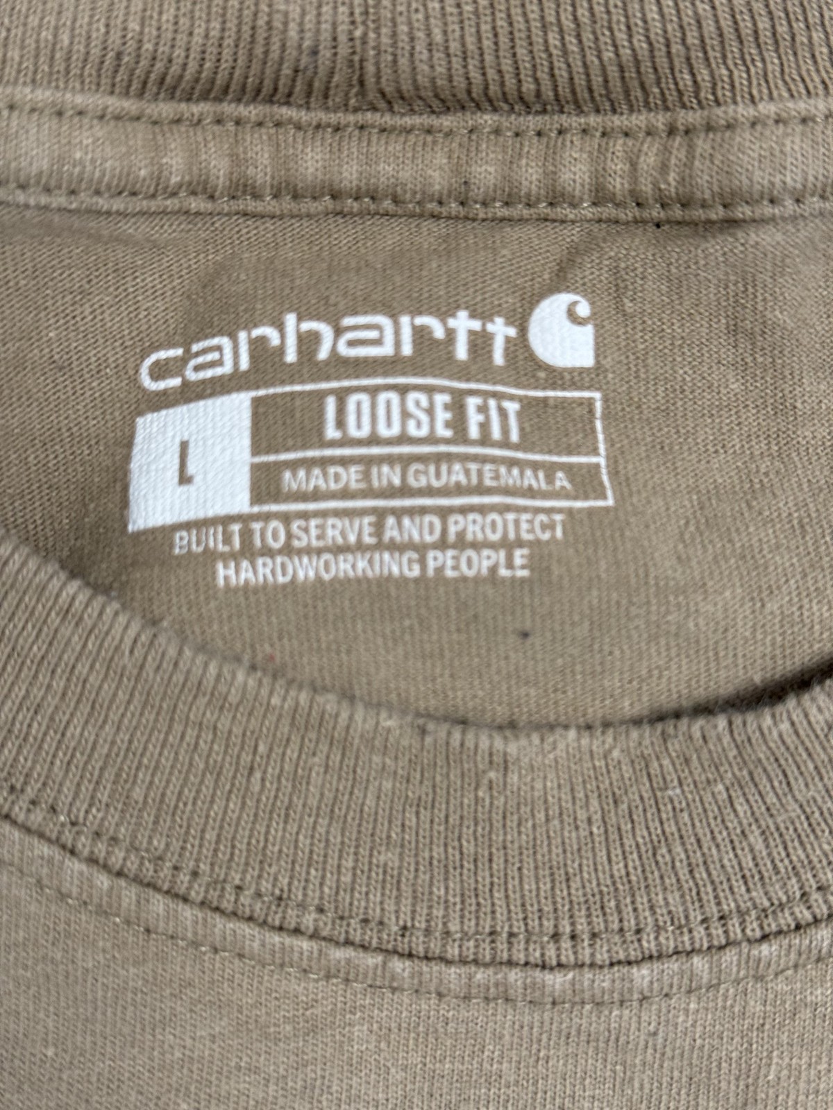 Carhartt Shirt Mens Large Beige Sleeveless Cutoff Pocket Workwear Loose Fit K87