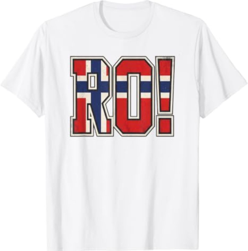 Norwegian Flag Letters Soccer Match Fan Celebration Art T-Shirt