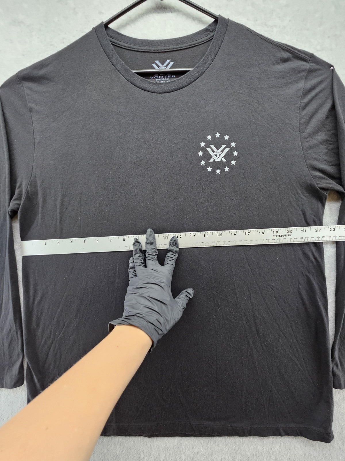 Vortex Shirt Mens XL Black Long Sleeve Crew Neck Logo Jersey Lightweight