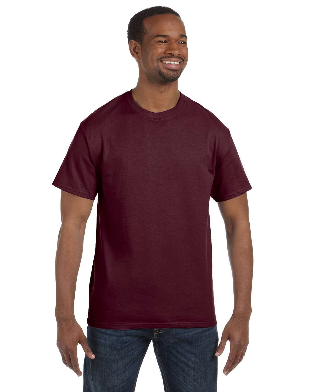 JERZEES # 29M Men Short Sleeve Dri-Power 50/50 T-Shirt Blank Maroon Med to XL