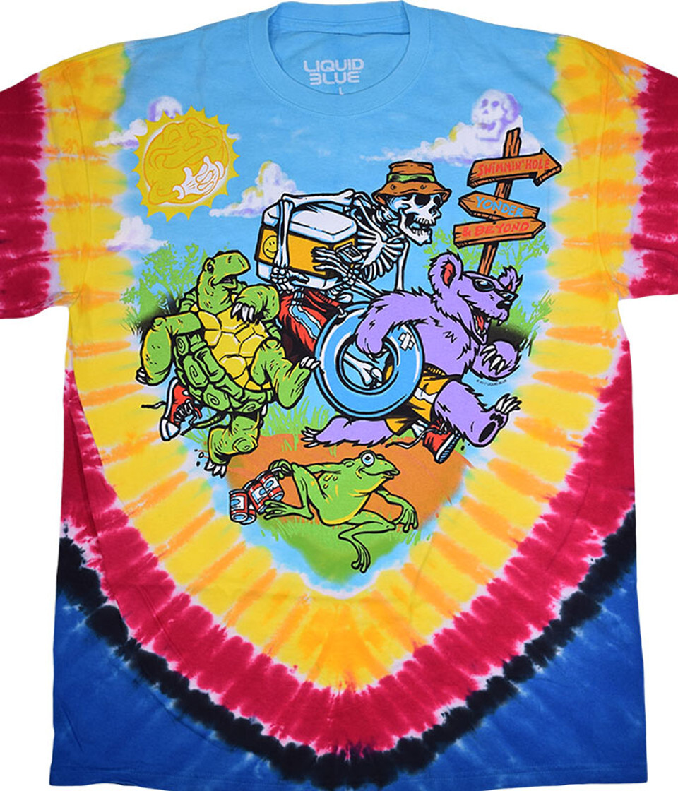 Grateful TUBIN’-BEAR-TERRAPIN-SKELETON-2 SIDED TIE DYE T-SHIRT S-M-L-XL-2X Phish