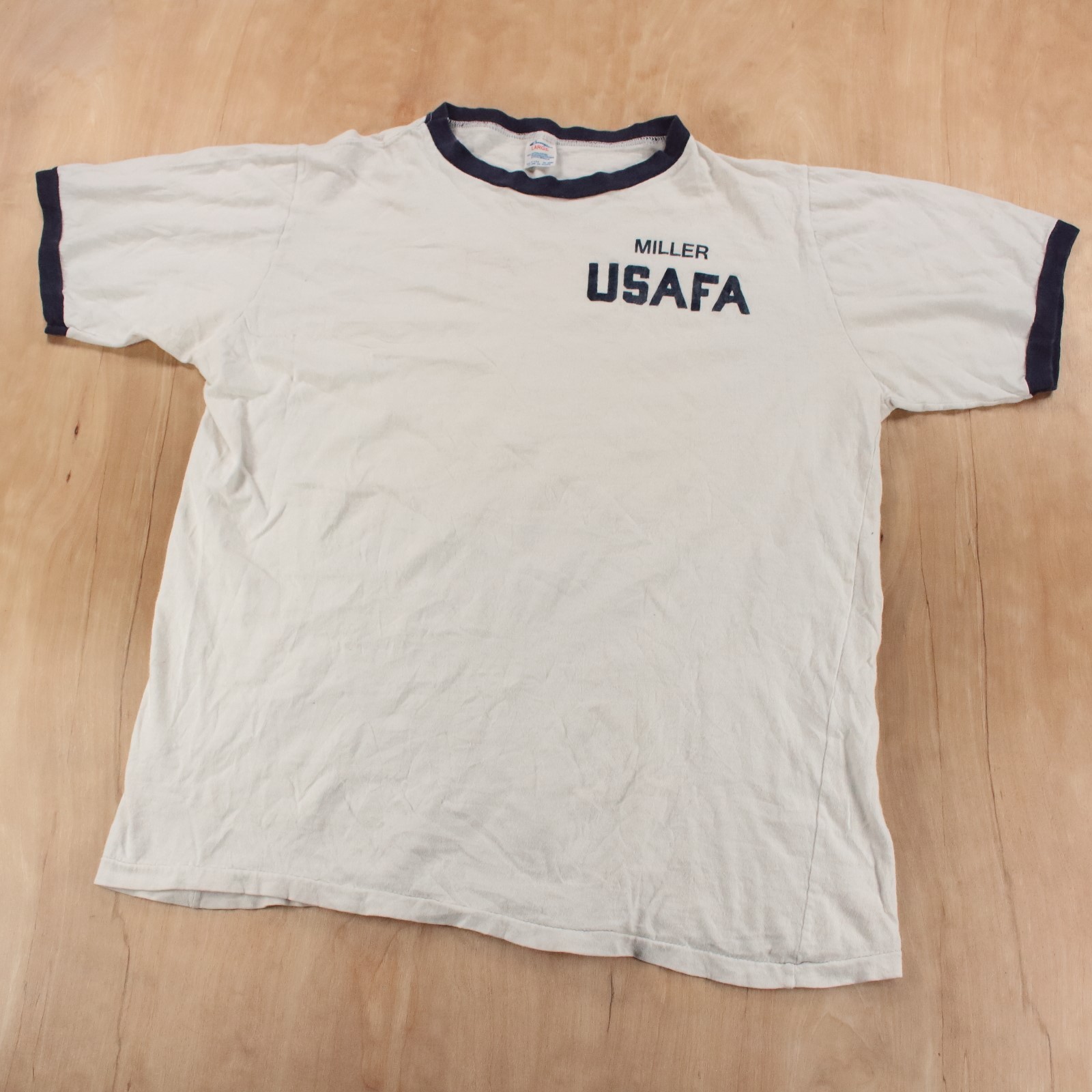 vtg 80s Champion Unites States Air Force Academy usfa ringer LARGE usa t-shirt