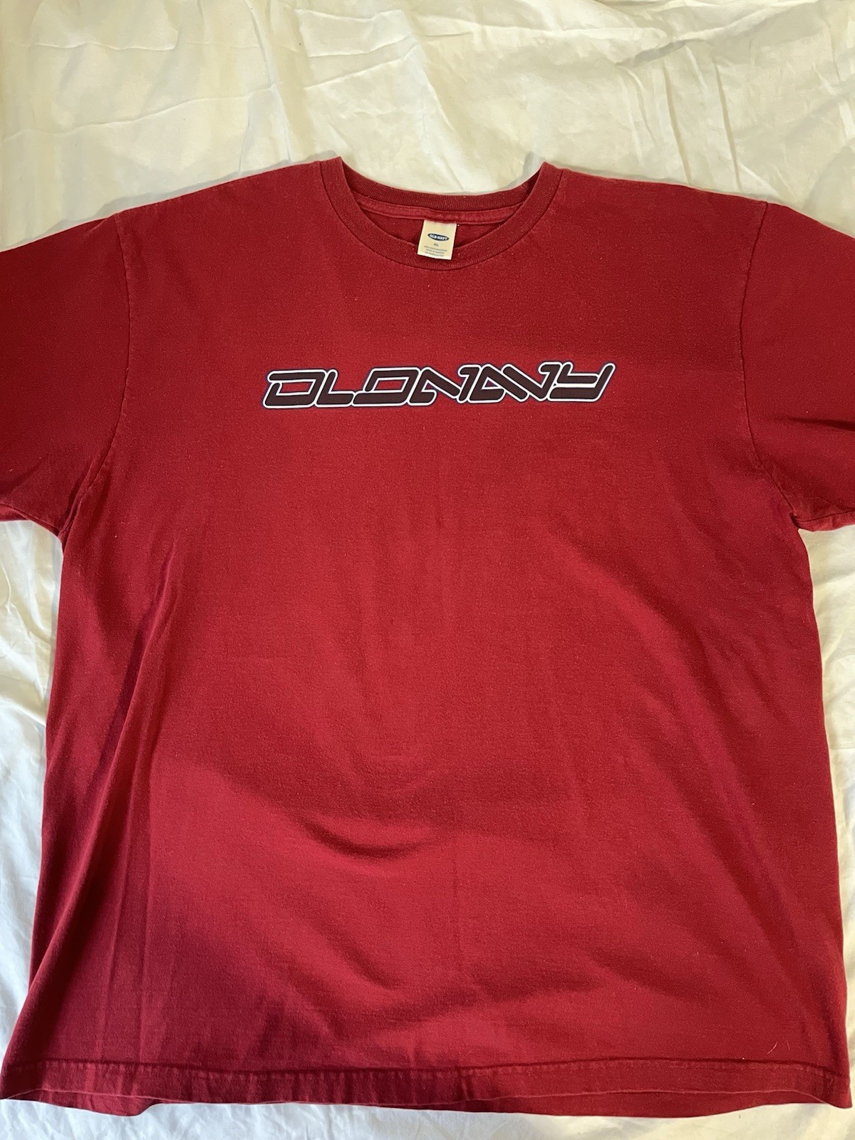 Y2K Old Navy Red Logo Graphic Print Men’s Crew Neck Short Sleeve T-Shirt XL