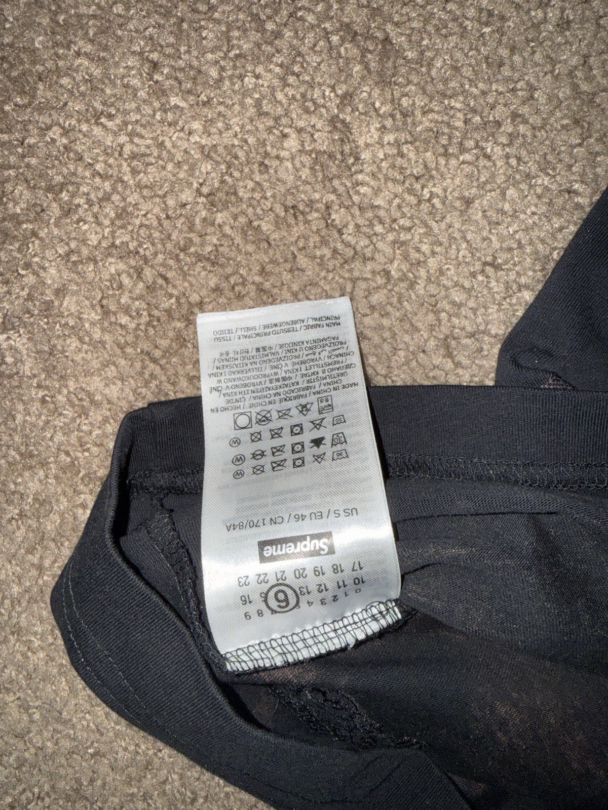 Supreme MM6 Maison Margiela Liquid Blue Oversized Tee Size Small Black