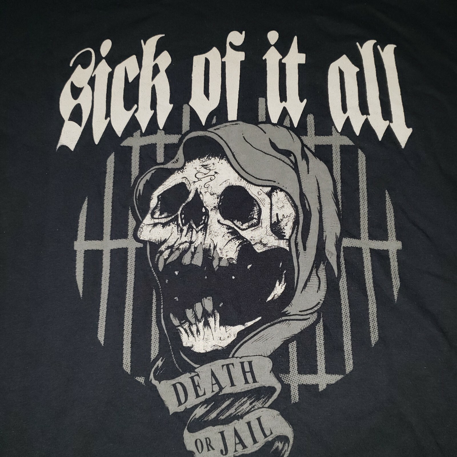 SICK OF IT ALL DEATH OR JAIL TShirt BLACK NOS shirt PICK SIZE small med large