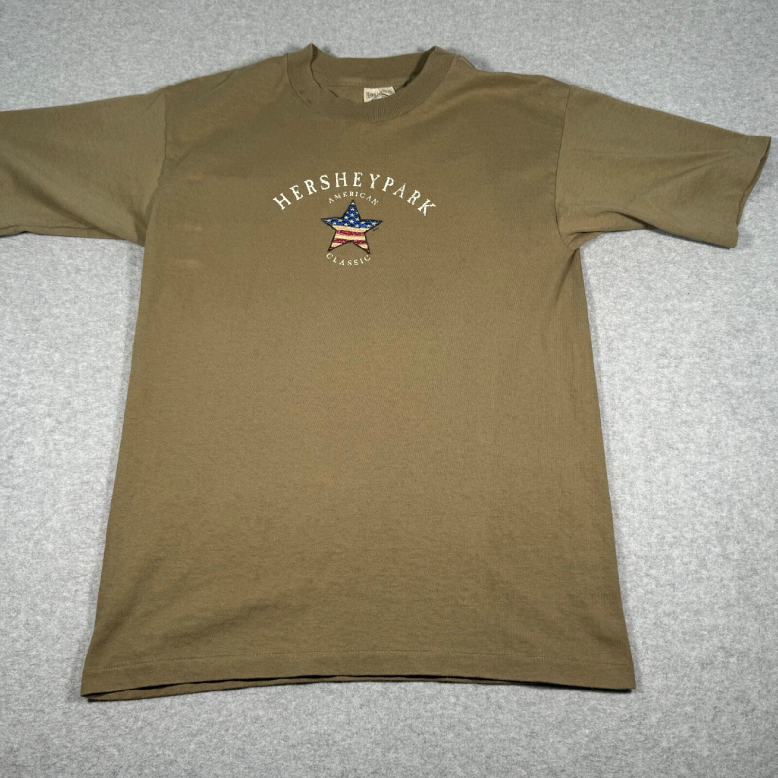 Vintage Hershey Park Shirt Adult Small Brown Single Stitch Attraction Mens 90s