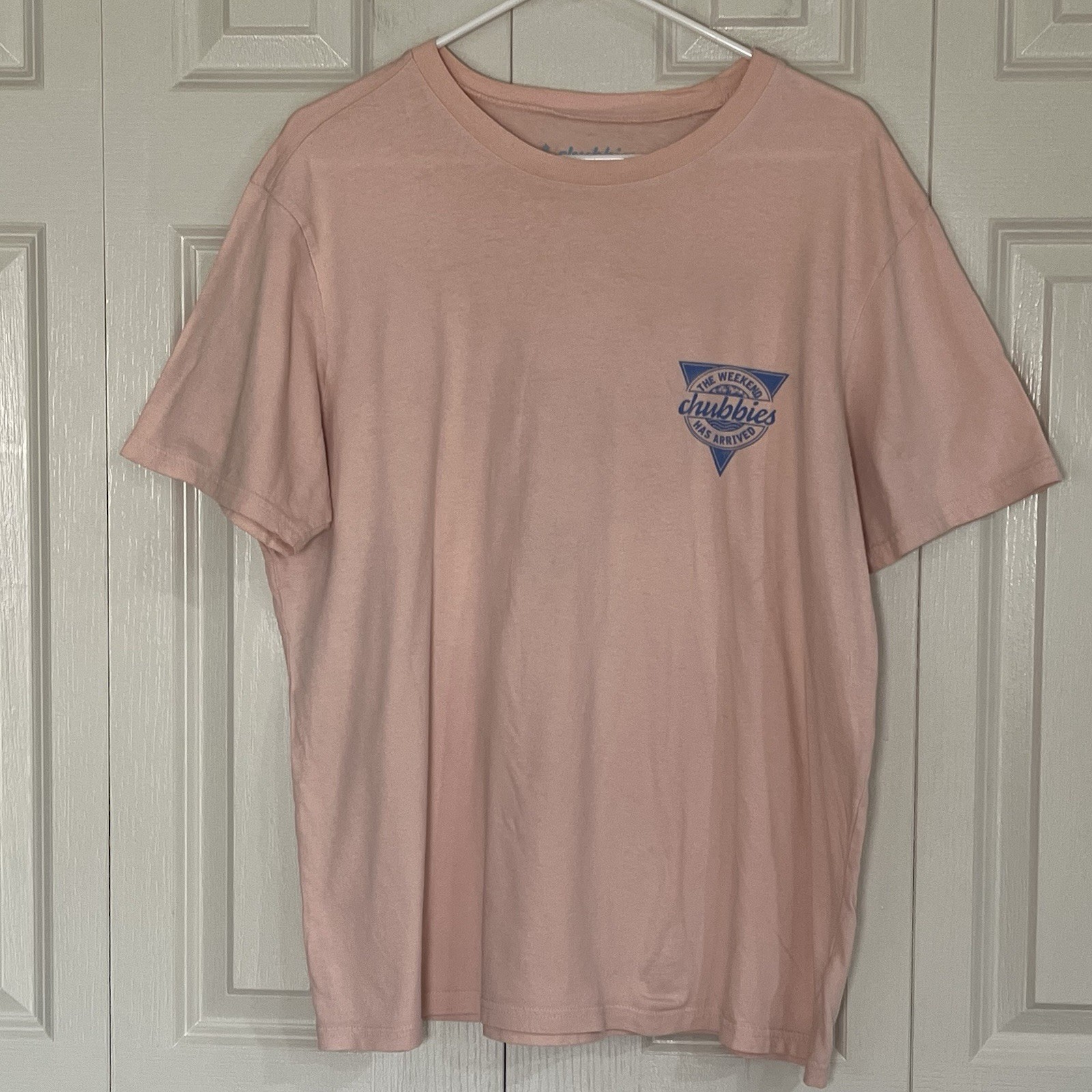 Chubbies Men’s Pink The Weekend Has Arrived T-Shirt Size Large