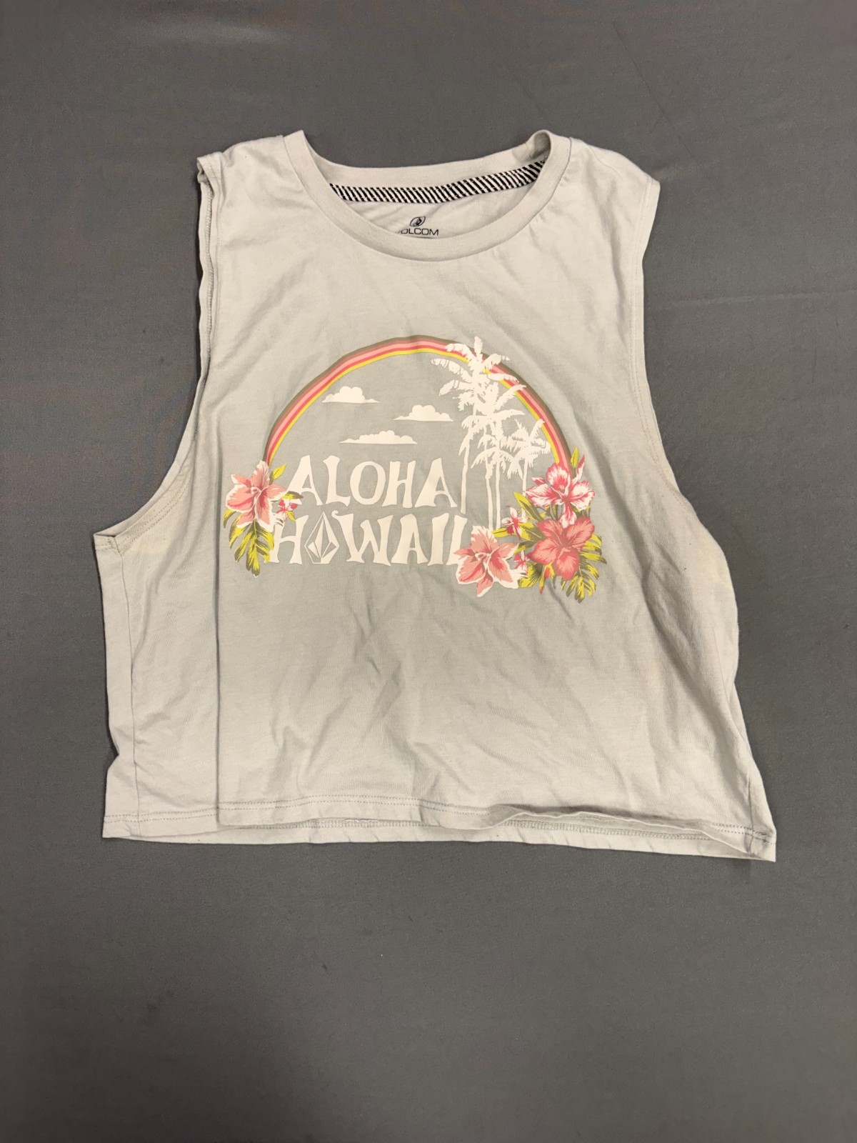 Volcom Aloha Hawaii Tropical Graphic Tank Top Island Vibes Size Small Womens