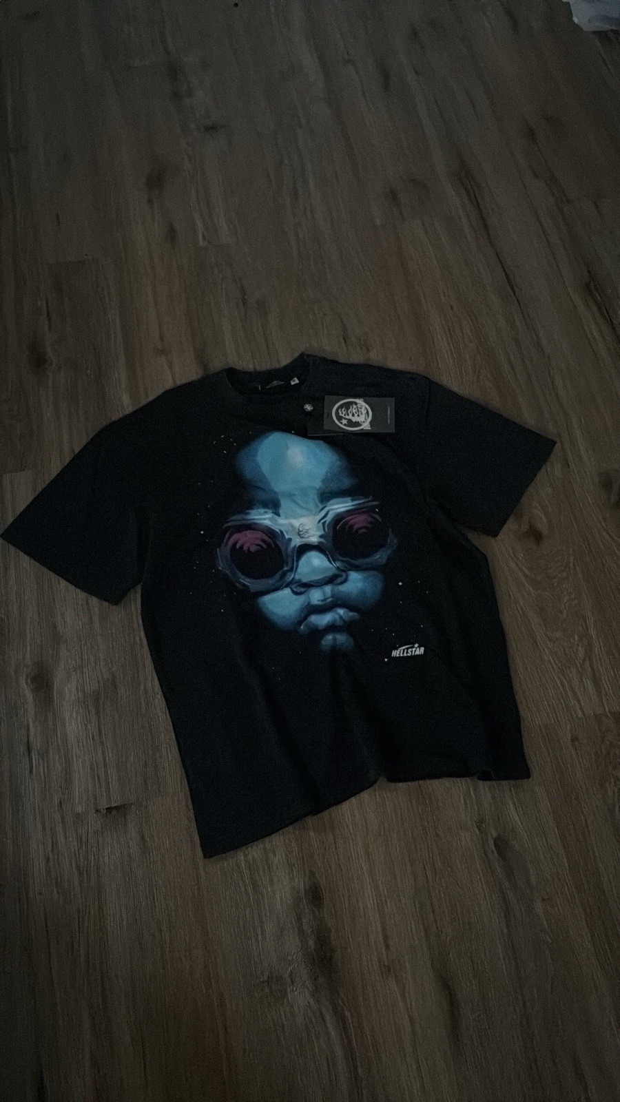 HELLSTAR Men’s Black Double-Sided Graphic Logo Crew Neck Cotton T-Shirt M NWT