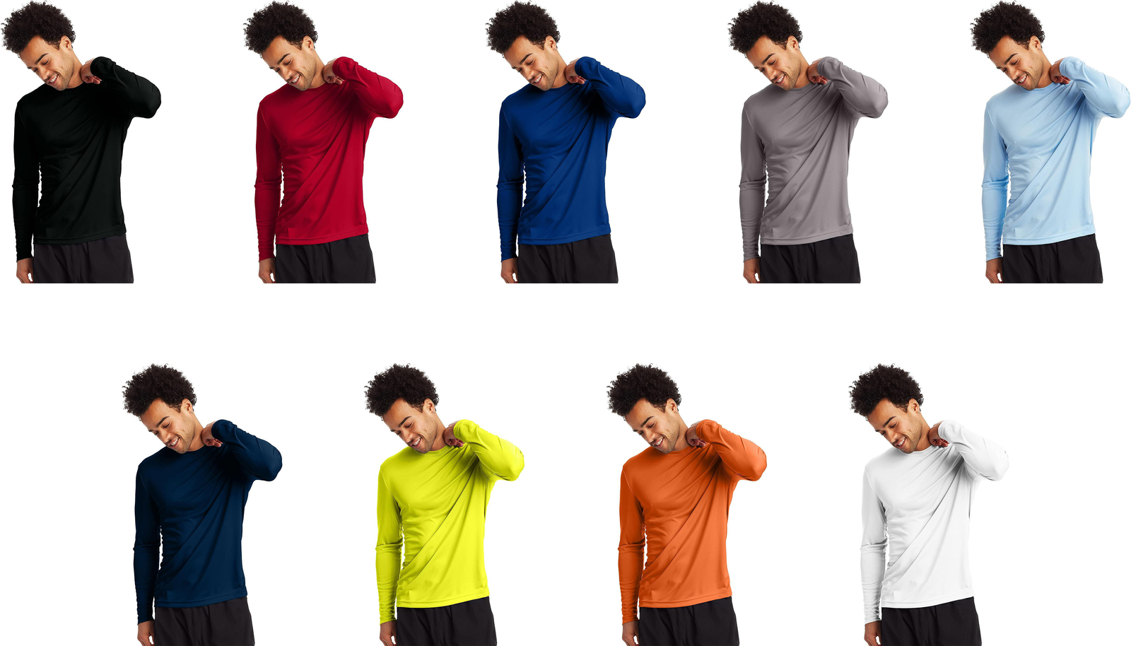 Hanes Sport Men’s Cool Dri Long-Sleeve T-Shirt (2 Pack)