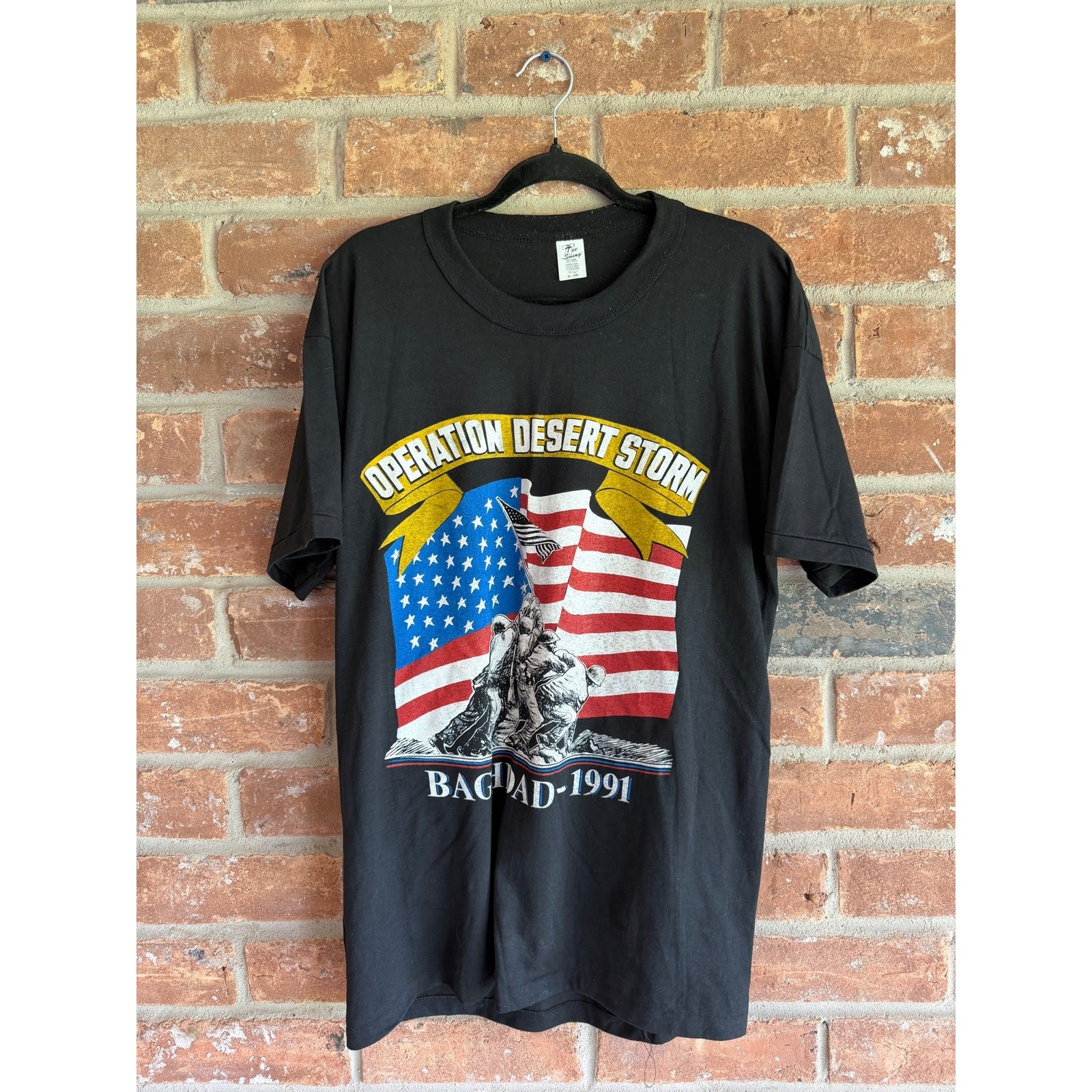 Vintage Operation Desert Storm Baghdad 1991 USA Military T Shirt XL Black