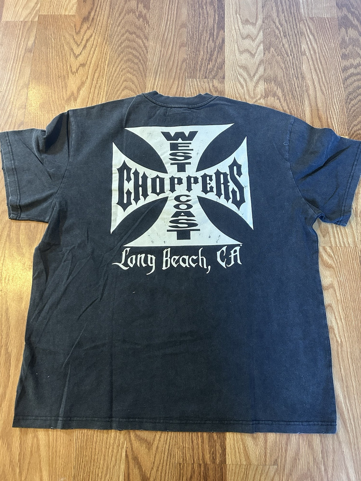 NEW Distressed West Coast Choppers Shirt Black Fade Mens XL