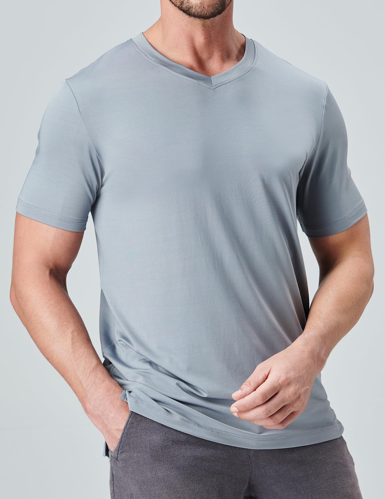 5 Pack Mens V-Neck Dry Fit Active T-Shirts, Athletic Short Sleeve Workout Top…