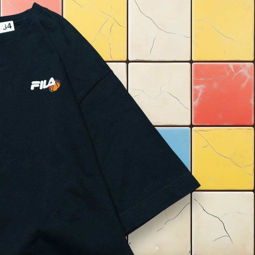 Vintage Fila Basketball Sportswear Shirt 90s Men L Black Streetwear Graphic Tee