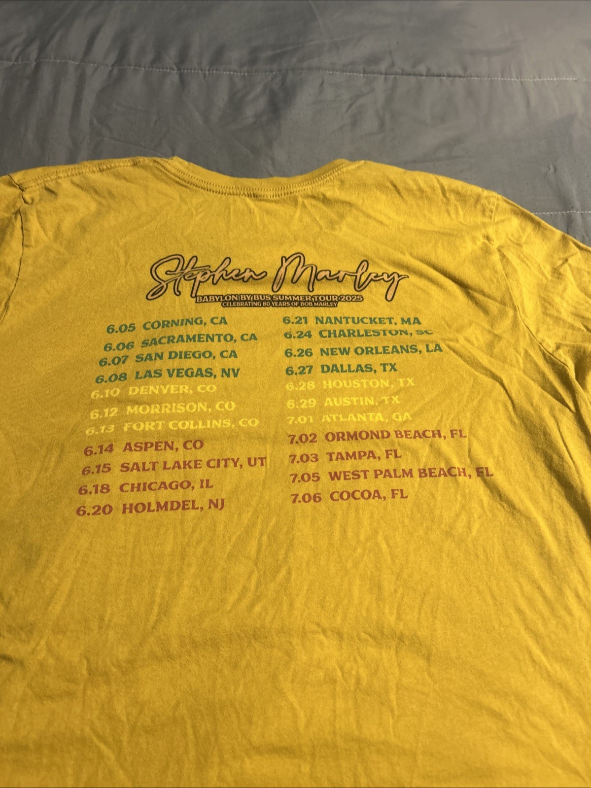 Stephen Marley Summer 2025 Concert T-Shirt Size XL