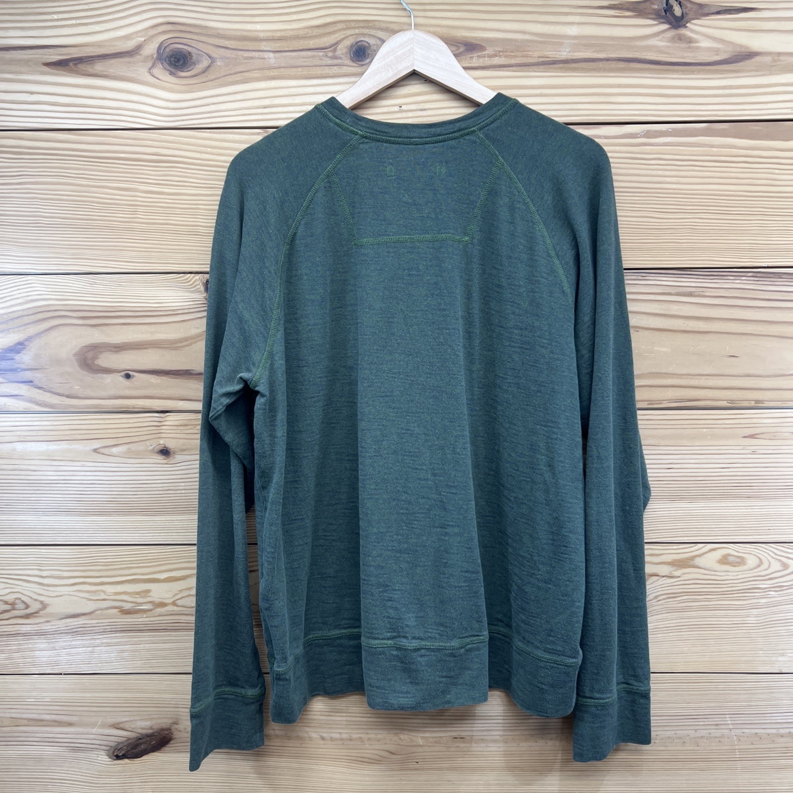The North Face Shirt Mens Large Green Pullover Cotton Blend Thick Cotton B170