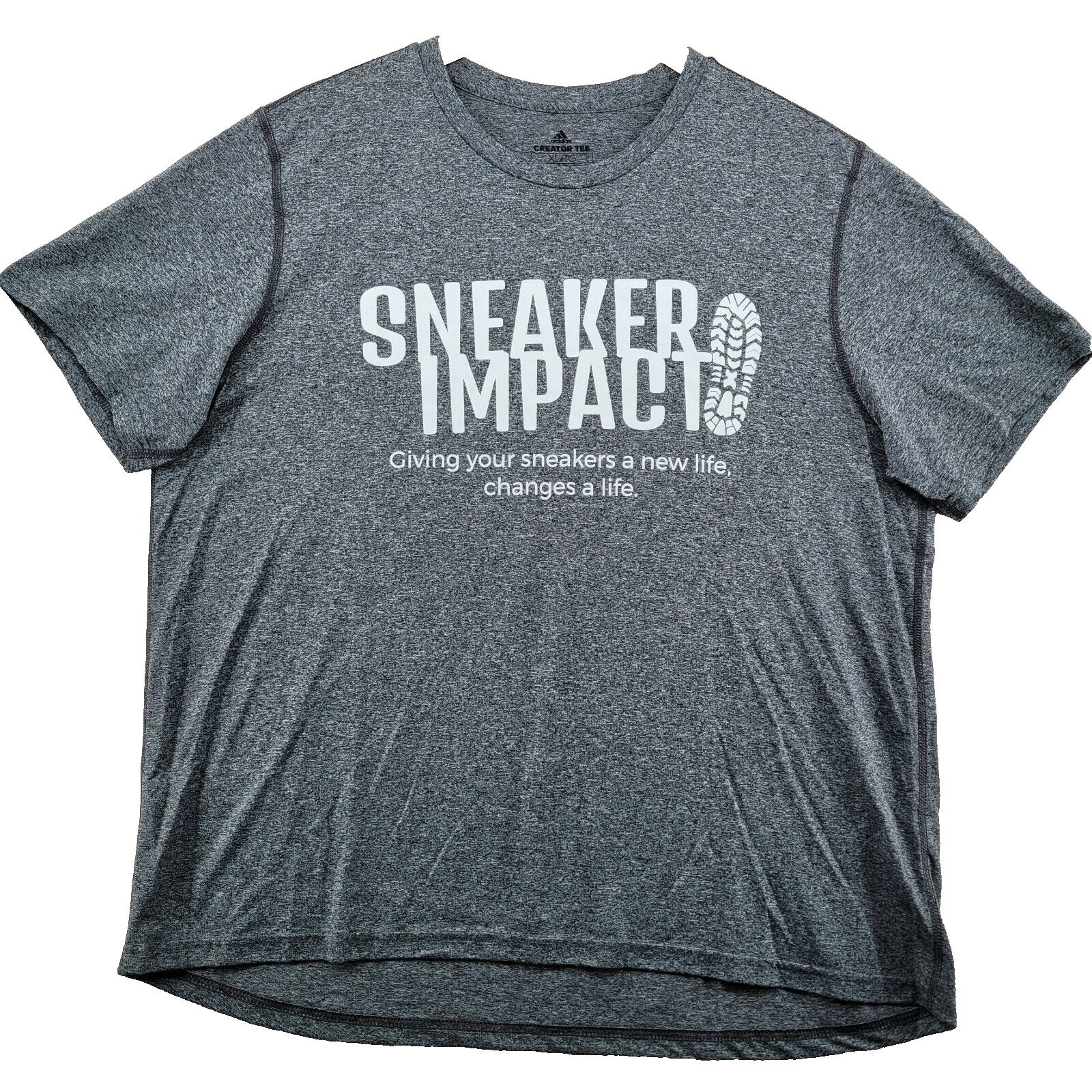 Adidas Creator Tee Men’s Size XL Solid Gray Sneaker Impact Crew-Neck T-Shirt