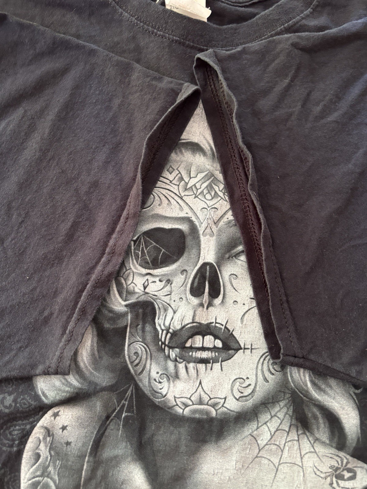 Fruit of the Loom Heavy HD Black 2XL Crew Neck Short Sleeve Sugar Skull Tee