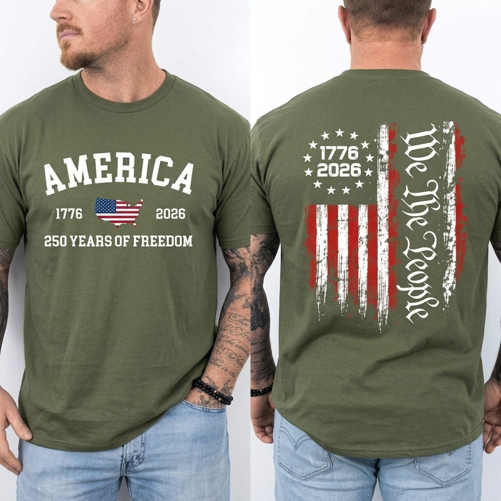 250th Years Of Freedom Anniversary USA We The People Patriotic T-Shirt S-5XL