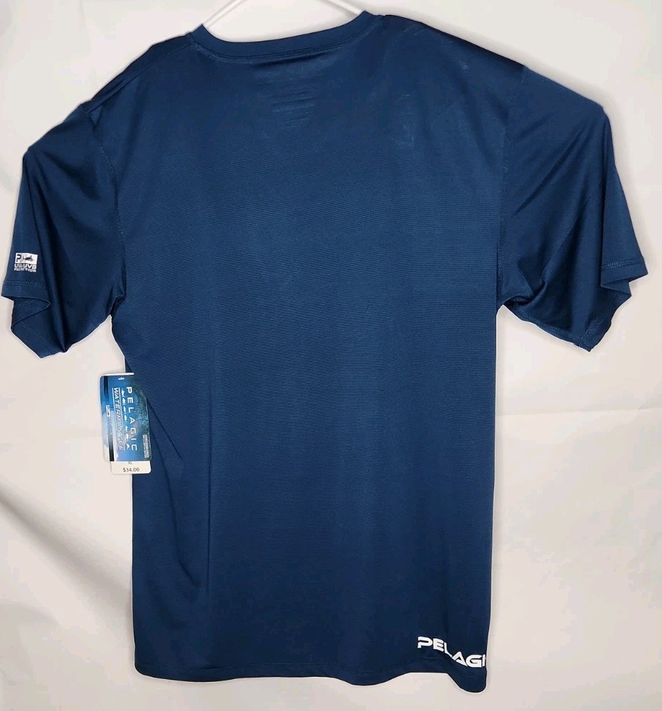 Pelagic Waterman Pro Tee Blue Shirt Angler Fishing Boating Mens Size XL UVA NWT