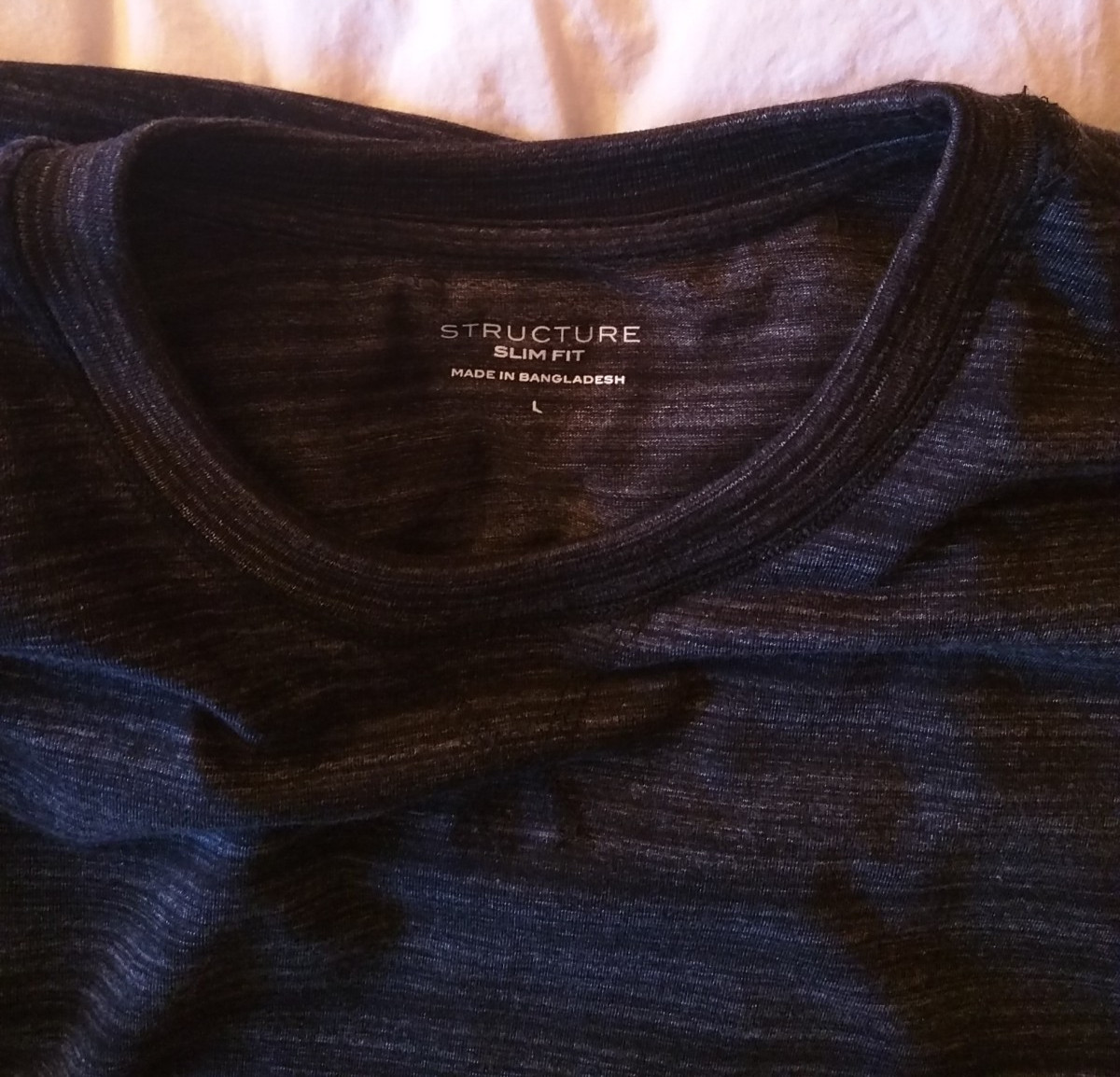 Structure Men’s Slim Fit Long Sleeve T-Shirt L Black/Dark Gray Soft Hardly Worn!