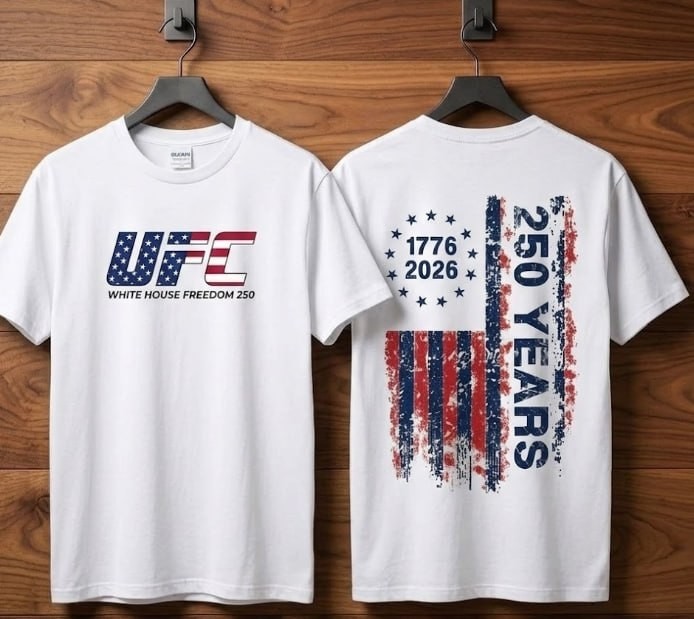 UFC MMA Freedom 250 T-Shirt USA Made 1776 2026 4th Of July Patriotic Men Women